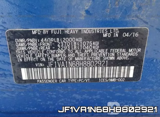 JF1VA1N68H8802921 фото 7