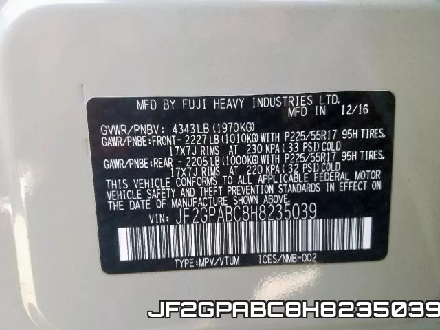 JF2GPABC8H8235039 фото 2