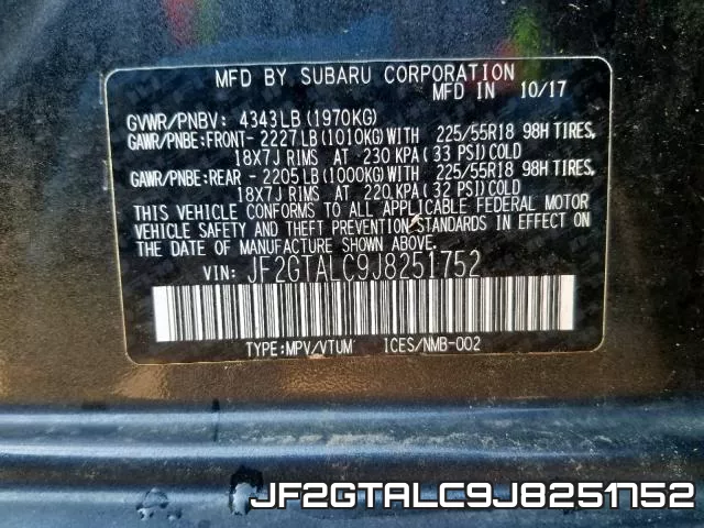 JF2GTALC9J8251752 фото 2