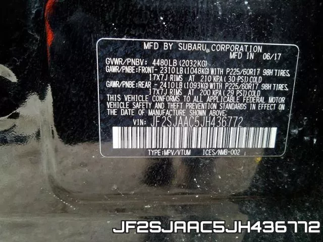 JF2SJAAC5JH436772 фото 2