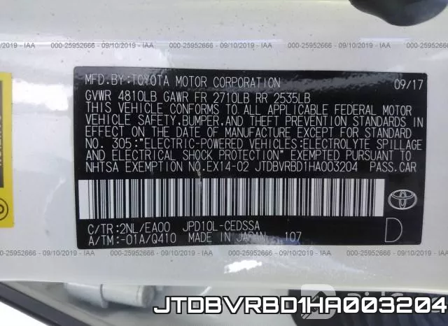 JTDBVRBD1HA003204 фото 8