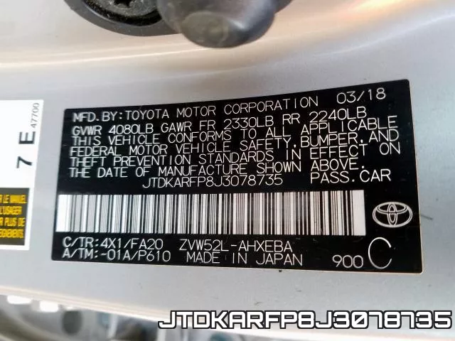 JTDKARFP8J3078735 фото 2