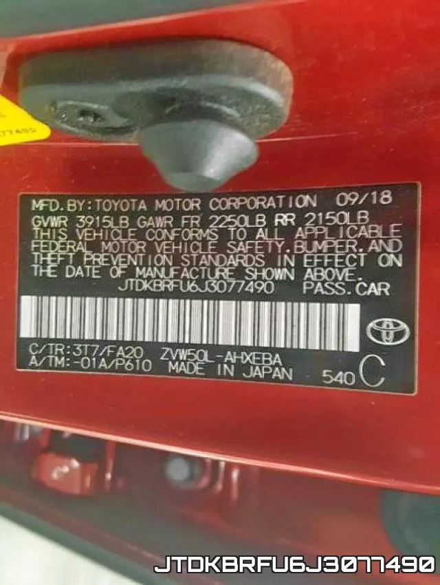 JTDKBRFU6J3077490 фото 2