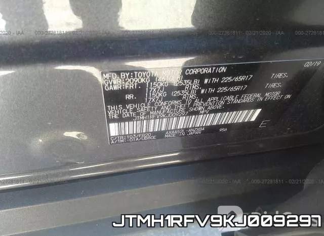 JTMH1RFV9KJ009297 фото 9