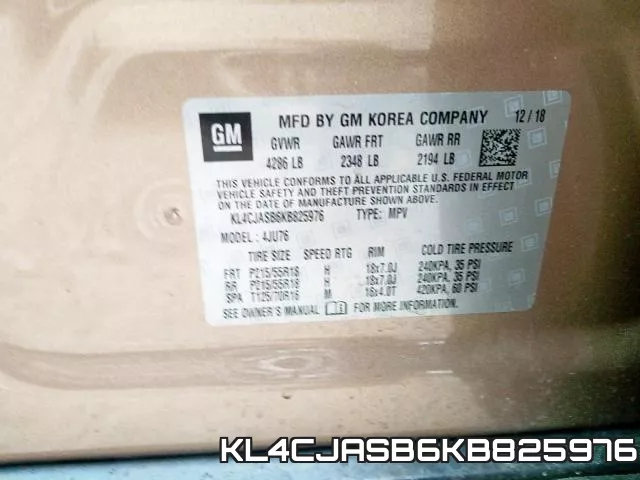 KL4CJASB6KB825976 фото 2