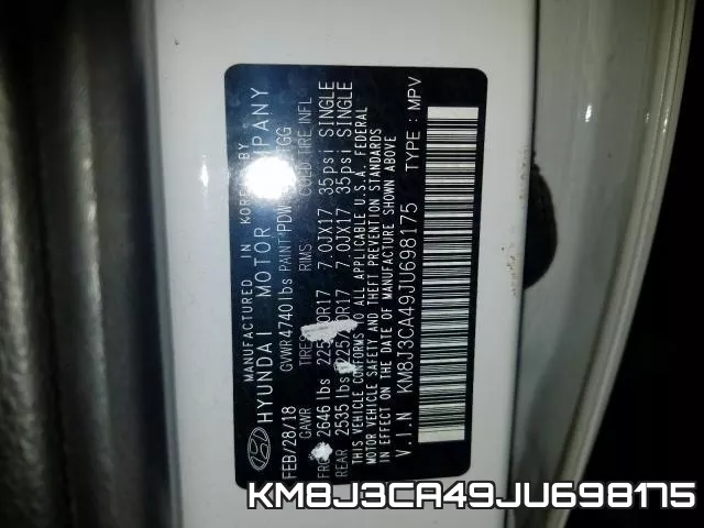 KM8J3CA49JU698175 фото 2
