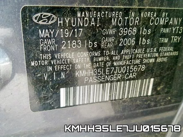 KMHH35LE7JU015678 фото 2