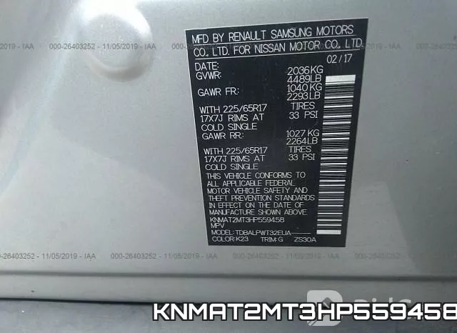 KNMAT2MT3HP559458 фото 7