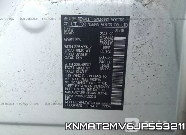 KNMAT2MV6JP553211 фото 9