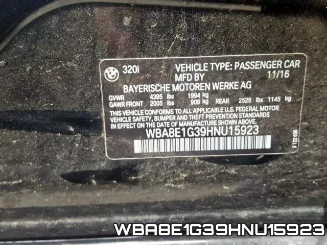 WBA8E1G39HNU15923 фото 2