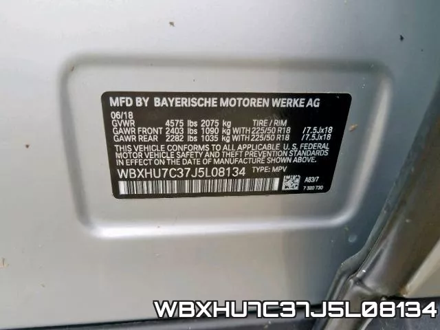 WBXHU7C37J5L08134 фото 2