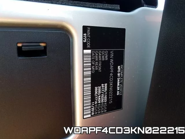 WDAPF4CD3KN022215 фото 2