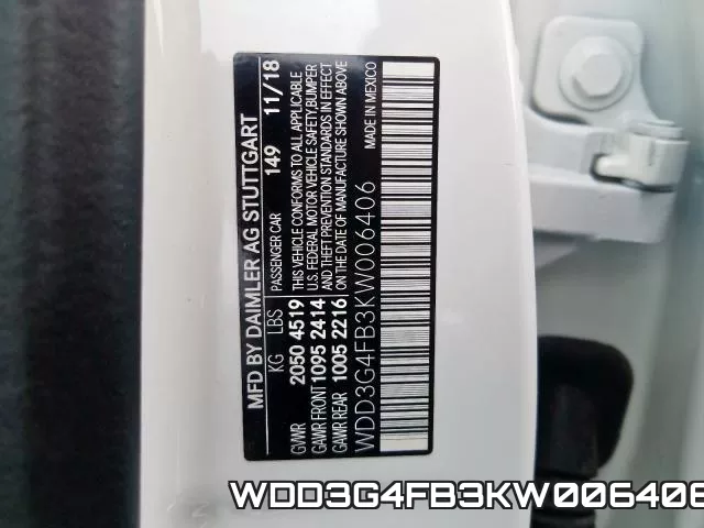 WDD3G4FB3KW006406 фото 2