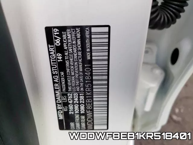 WDDWF8EB1KR518401 фото 2