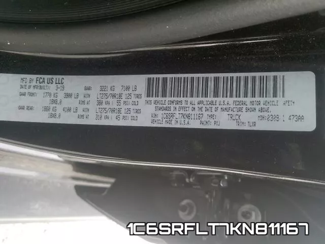 1C6SRFLT7KN811167 фото 2