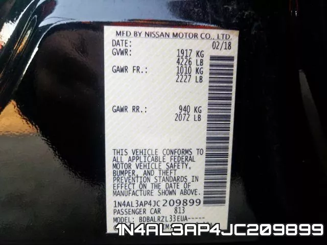 1N4AL3AP4JC209899 фото 2
