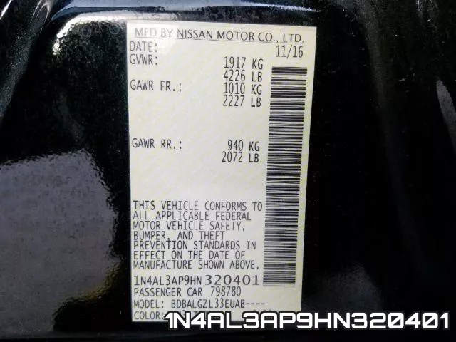 1N4AL3AP9HN320401 фото 2