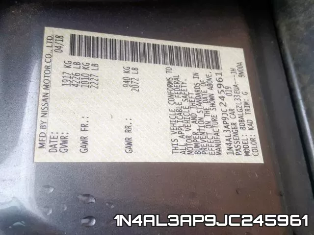1N4AL3AP9JC245961 фото 2