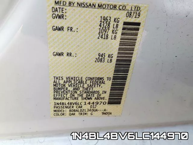 1N4BL4BV6LC144970 фото 2