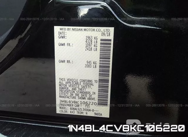 1N4BL4CV8KC106220 фото 6