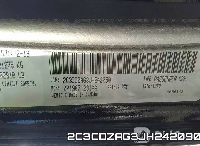 2C3CDZAG3JH242090 фото 9