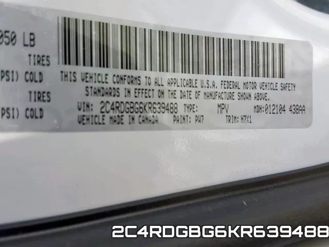 2C4RDGBG6KR639488 фото 2