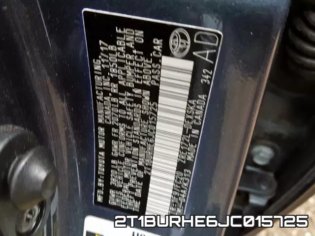 2T1BURHE6JC015725 фото 2