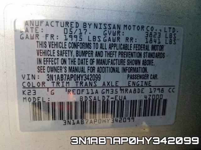 3N1AB7AP0HY342099 фото 2