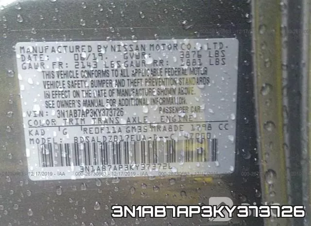 3N1AB7AP3KY373726 фото 8