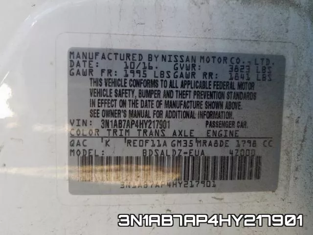 3N1AB7AP4HY217901 фото 2