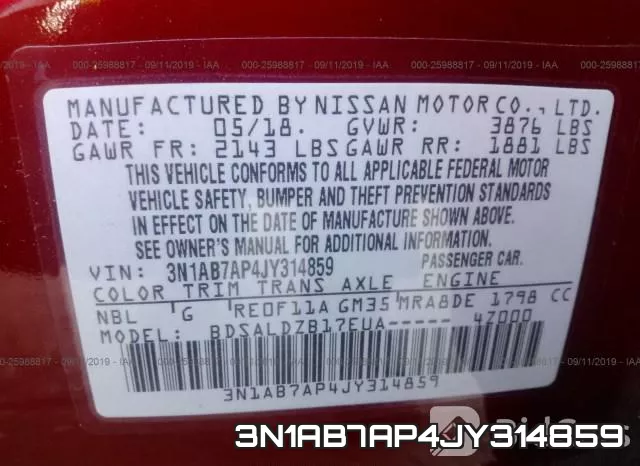 3N1AB7AP4JY314859 фото 5