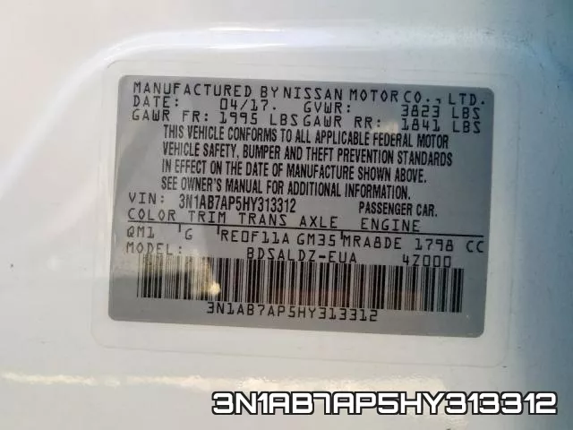 3N1AB7AP5HY313312 фото 2