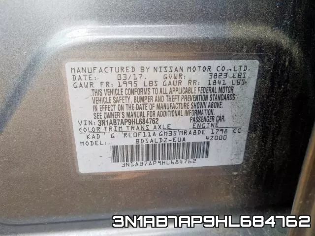 3N1AB7AP9HL684762 фото 2
