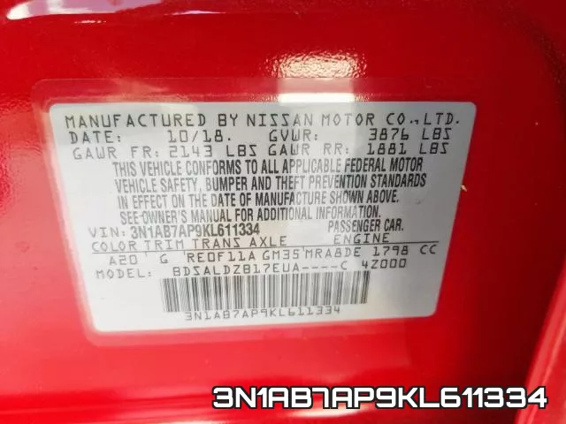 3N1AB7AP9KL611334 фото 2