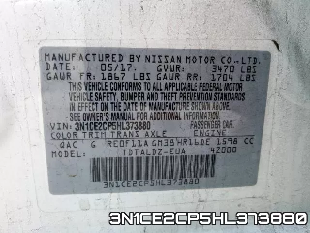3N1CE2CP5HL373880 фото 2