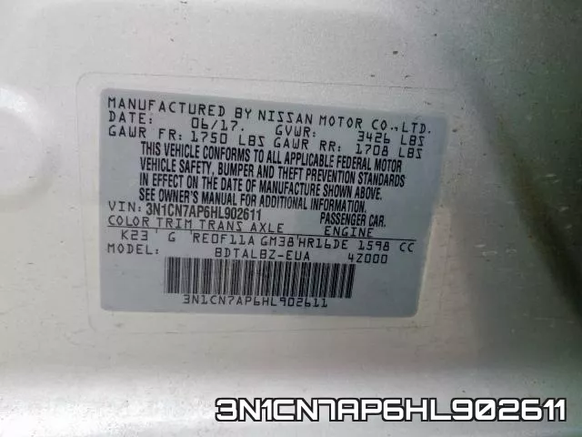 3N1CN7AP6HL902611 фото 2