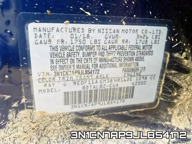 3N1CN7AP9JL854172 фото 2