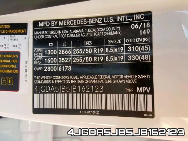 4JGDA5JB5JB162123 фото 2