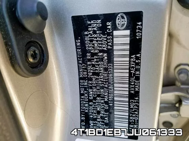 4T1BD1EB7JU061333 фото 2