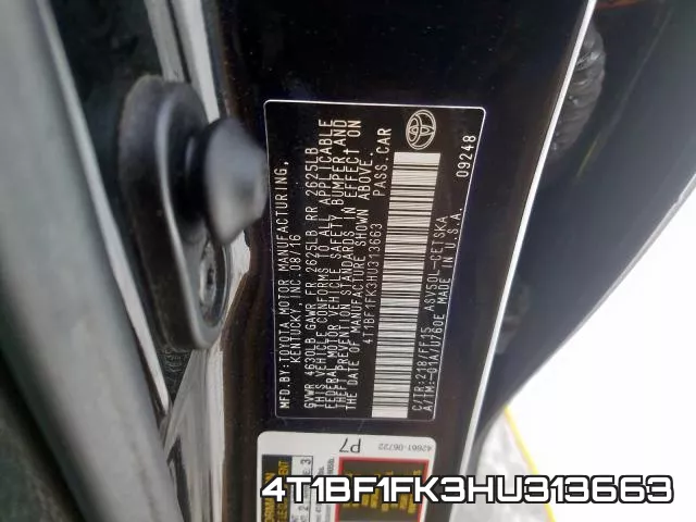 4T1BF1FK3HU313663 фото 2