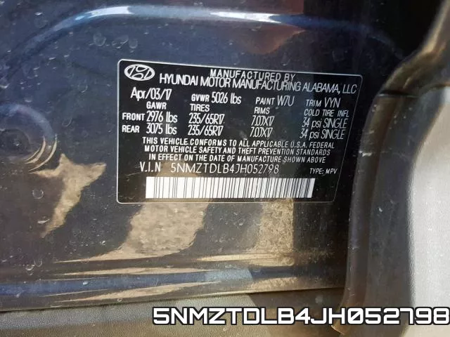 5NMZTDLB4JH052798 фото 2