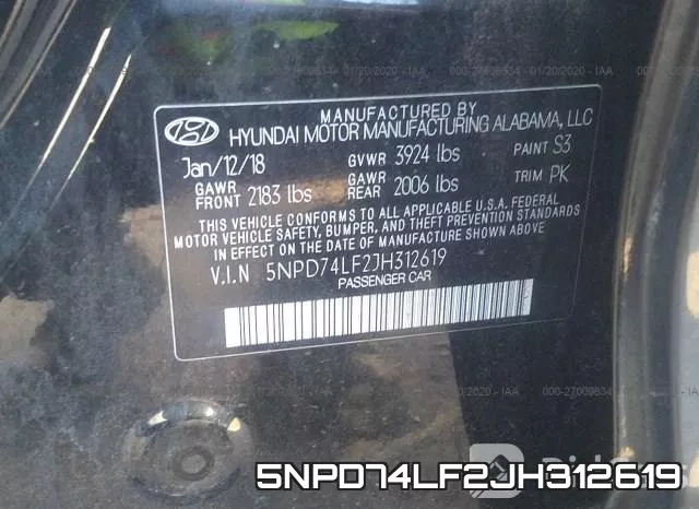 5NPD74LF2JH312619 фото 9