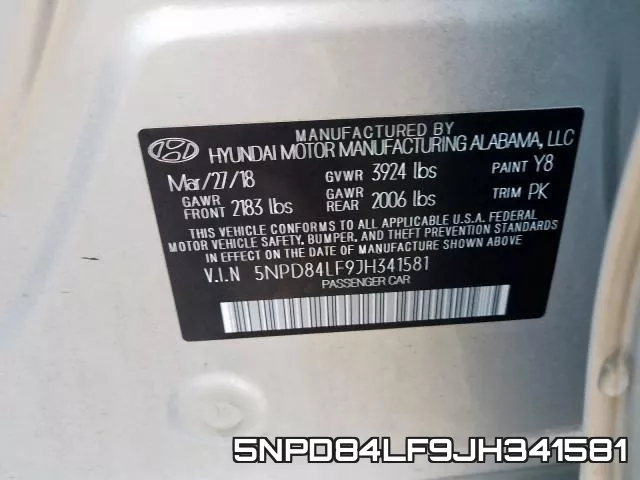 5NPD84LF9JH341581 фото 2