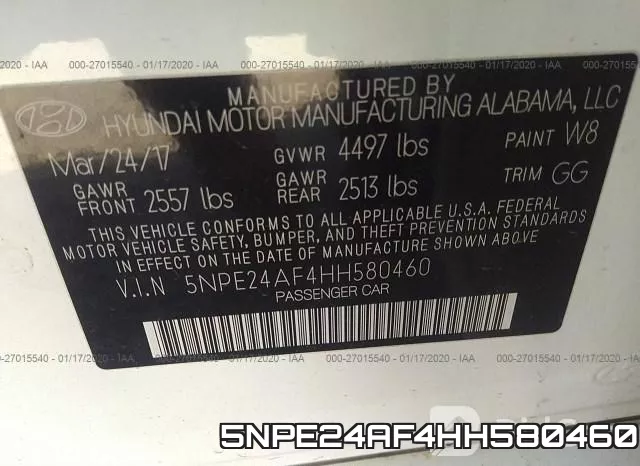 5NPE24AF4HH580460 фото 8