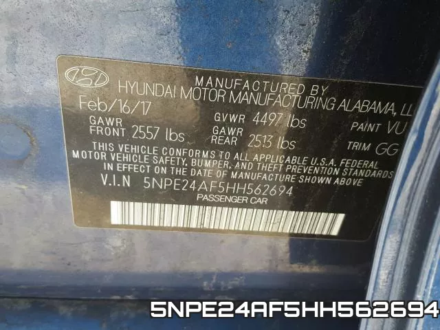 5NPE24AF5HH562694 фото 2