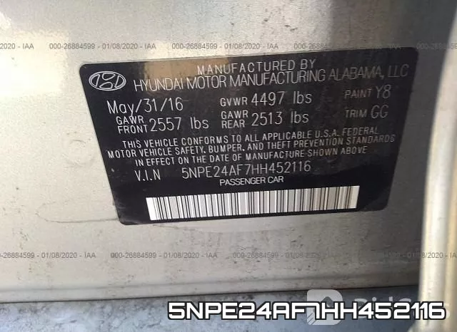 5NPE24AF7HH452116 фото 8