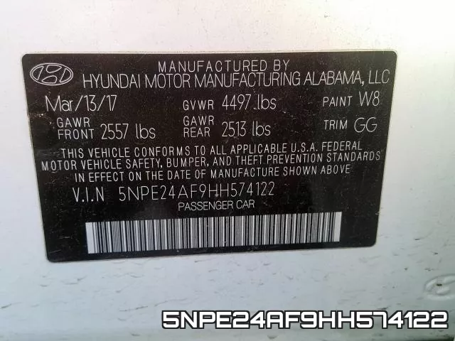 5NPE24AF9HH574122 фото 2
