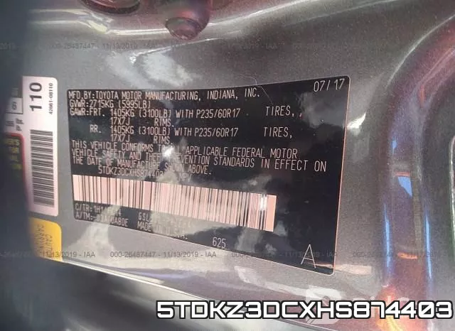 5TDKZ3DCXHS874403 фото 8