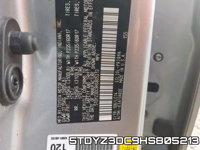 5TDYZ3DC9HS805213 фото 2