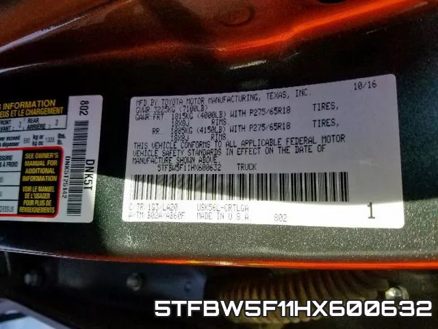 5TFBW5F11HX600632 фото 2